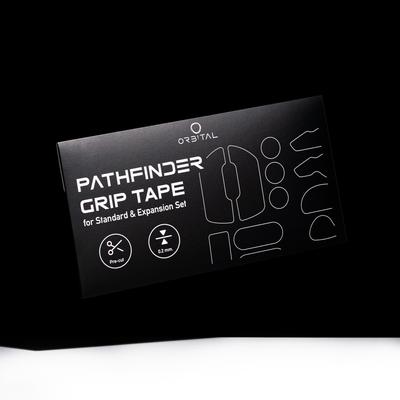 ORBITAL Universal Clear Silicone Grip tape packaging on a black background